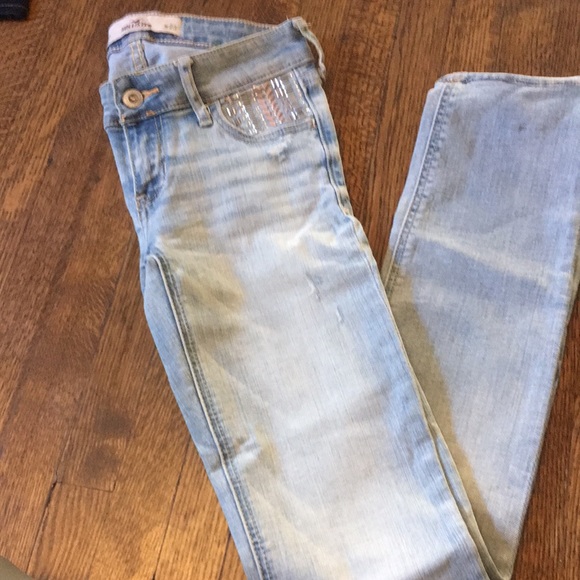 Vintage Y2K Unique Low Rise Sequin Hollister Skinny Jeans - Picture 3 of 9